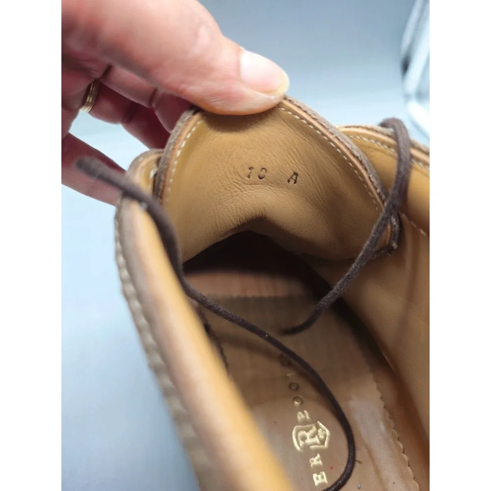 Ron Rider Boot Co Chukka Boot Dianite Sole Leather Brown Destresed Mens 10 A